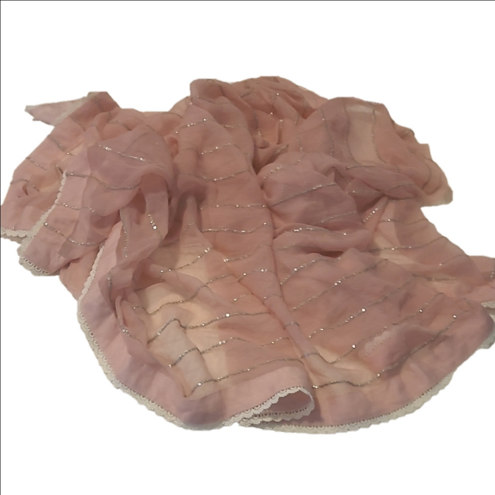 Elegant Pink Scarf with Subtle Embellishments Db2